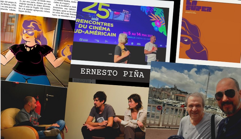 Imágenes de Piña junto al director de cine argentino Juan Bautista Stagnaro; intercambio con el realizador independiente español Gonzalo Alejandro Díaz Rodríguez Imágenes de Piña junto al director de cine argentino Juan Bautista Stagnaro; intercambio con el realizador independiente español Gonzalo Alejandro Díaz Rodríguez