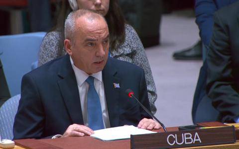 El Embajador Ernesto Soberón Guzmán, Representante Permanente de Cuba ante las Naciones Unidas. Foto: Tomada de Cubaminrex El Embajador Ernesto Soberón Guzmán, Representante Permanente de Cuba ante las Naciones Unidas. Foto: Tomada de Cubaminrex